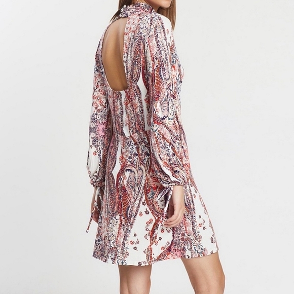 🌺 NWT✨️ Free People All Dolled Up Longsleeve Boho Dress Orange Ivory - Picture 6 of 16